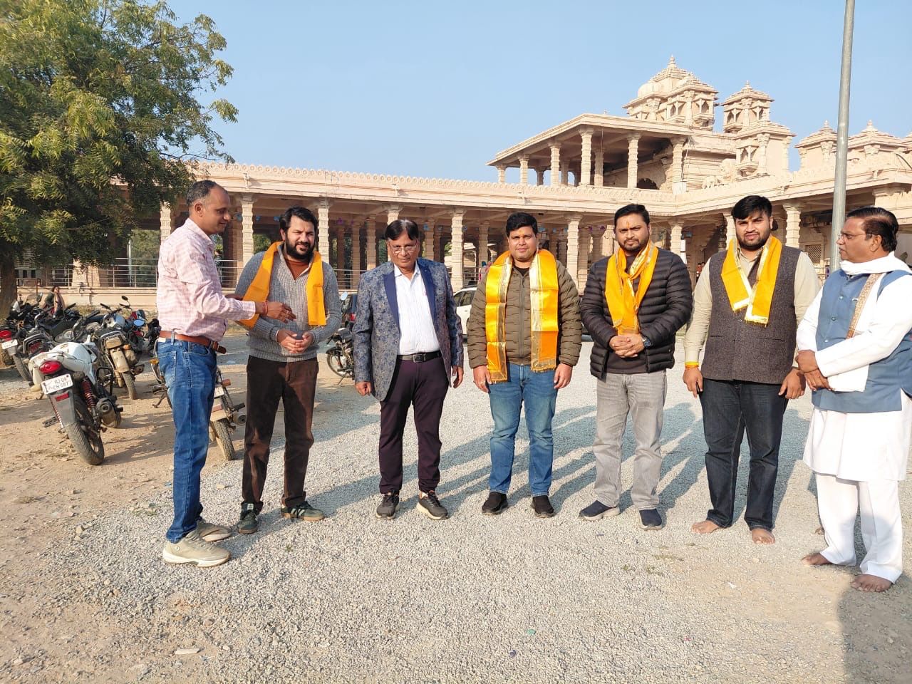 देहली प्रदेश भाजपा युवा मोर्चा के पदाधिकारियों का सांवलिया सेठ में स्वागत